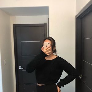 Black cropped sweater